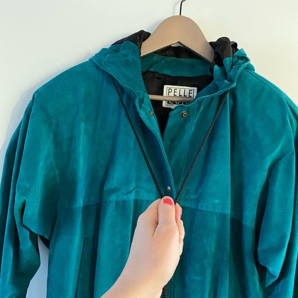 Spring Vintage 80s Turquoise Suede Jacket - S-L - Picture 5 of 8